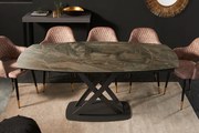 Rozkladací jedálenský stôl Inception keramická doska v mramorovom vzhľade taupe 130-190cm