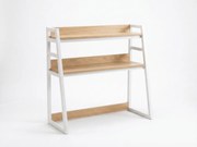 Polica na stôl VERTEX 90x95 cm, biela / dekor dub