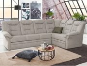 Rohová sedacia súprava Nelson, svetlo šedá látka, pravý roh, s rozkladom%