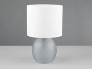 Stolná lampa Vela, šedé sklo%