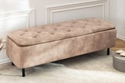 Čalúnená lavica k posteli s úložným priestorom Maia béžová zamat 120cm
