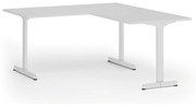 Kancelársky stôl PRIMO BETA L, 1600 x 1800 mm, biela podnož, biela