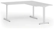 Kancelársky stôl PRIMO BETA L, 1600 x 1800 mm, biela podnož, biela