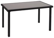 Záhradný stôl HWC-G19, polyratan,120x75cm - čierny