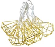 LED svetelná reťaz Diamond, 1,6 m, zlatá