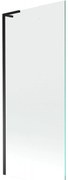 Mexen Next L, 1-krídlová vaňová zástena 80 x 150 cm, 6mm číre sklo, čierny profil, 895-080-000-03-00-70