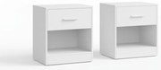 Nočné stolíky NOVERA sada 2 ks 39x28 cm, biele