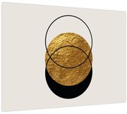 Obraz - Abstrakcia zlatá a biela N⁰2 (70x50 cm)