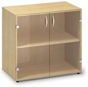 Nízka sklenená skriňa ProOffice 80 x 45,8 x 73,5 cm, divoká hruška