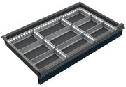 Organizér náradia do zásuvky dielenských vozíkov KOVOS, kovový, 9 priehradok, 60 - 120 mm