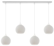 Závesné svietidlo Riffle Round, 4x biele sklenené tienidlo, w
