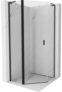 Mexen Mist L, päťuholníkový sprchový kút s krídlovými dverami, 80 x 80 cm, 8mm číre sklo, čierny profil, 8A8L-080-080-70-00