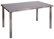 Záhradný stôl HWC-G19, polyratan,120x75cm - sivohnedá