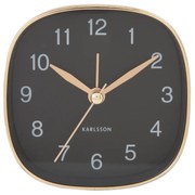 Budík Karlsson KA5957BK Travel Square, 9cm