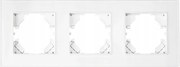 BERGE Trojitý sklenený rámček pre zásuvku - biely