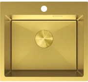 Mexen Solix, 1-komorový nerezový drez 500 x 450 mm, brúsená zlatá, 6402501000-55