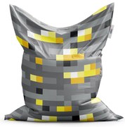 Sedací vak Classic Blocks 2 - detský, sivá / žltá