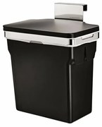 Vstavaný kôš 10 l, chrómovaná oceľ/plastové vedro, čierna