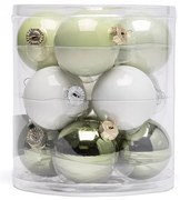 Sada vianočných ozdôb ZELENKAVÁ 12 ks, pr. 6 cm