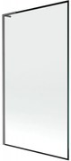 Mexen Next L, 1-krídlová vaňová zástena 100 x 150 cm, 6mm číre sklo-čierny vzor, grafitový profil, 895-100-000-03-70-66