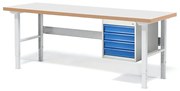 Dielenský stôl SOLID, 4 zásuvky, nosnosť 750 kg, 2000x800 mm, laminát