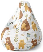 Sedací vak Pear medvede - detský, farebná