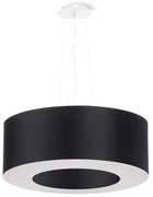 Závesné svietidlo Saturno, 1x čierne textilné tienidlo, (biely plast), (fi 50 cm)