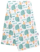 NEW BABY Flanelová plienka s potlačou New Baby biela ježko tyrkysový