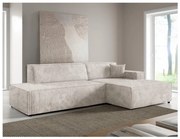 Rozkladacia rohová sedacia súprava s úložným priestorom v tvare L TERAMO pravá béžová