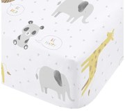 Biela napínacia detská plachta na jednolôžko 90x190 cm Roarsome Animals – Catherine Lansfield