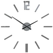 3D nalepovacie hodiny Carlo sivé