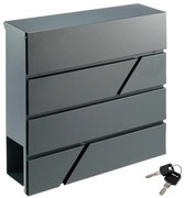 Garthen 77259 Poštová schránka s priehradkou na noviny, antracit, 2 kľúče