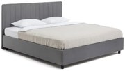 Sivá čalúnená dvojlôžková posteľ s úložným priestorom s roštom 180x200 cm Myra Slim Line – Bonami Selection