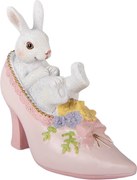 Dekorácia králik v ružovom papučku - 13*5*12 cm