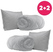 2x paplón 140x200 cm a 2x vankúš 70x90 cm Homa celoročná antialergická súprava GREY