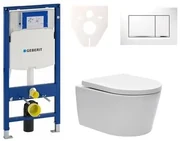 Cenovo zvýhodnený závesný WC set Geberit do ľahkých stien / predstenová montáž + WC SAT Brevis SIKOGES3W5
