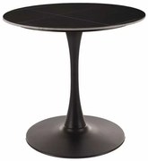 Jedálenský stôl Espero 80 cm, čierny mramor / čierna