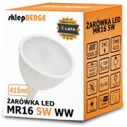 MILIO LED žiarovka 12V - MR16 - 5W - 415 lm - teplá biela