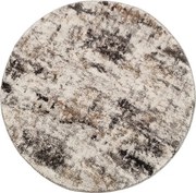 Okrúhly koberec Plush Deluxe béžovo-biely fľakovaný | Shaggy Rozmer: 60x60 cm