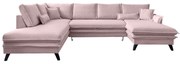 Pudrovoružová rozkladacia pohovka do "U" Miuform Charming Charlie, ľavý roh