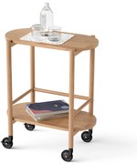 Barový vozík z masívneho dreva s 2 úrovňami