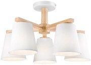 Prisadený luster ELLIE 5xE27/60W/230V biela/buk
