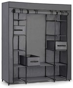 Textilná šatníková skriňa Massido MS-800 + šuflíky - grafitová