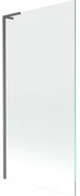 Mexen Next, vaňová zástena 1-krídlová 90 x 150 cm, fixné krídlo, 6 mm číre sklo, brúsený grafit profil, 895-090-000-03-00-66