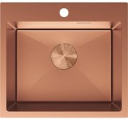 Mexen Solix, 1-komorový nerezový drez 500 x 450 mm, brúsená meď, 6402501000-65