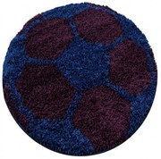 Ayyildiz, Kusový koberec Fun 6001 navy, 100x100 (priemer) kruh, modrá, detská izba
