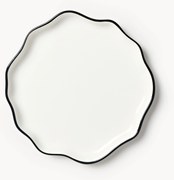 Porcelánové plytké taniere's vlnitým okrajom Bia, 4 ks