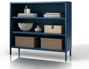 Nízky policový regál LUCA, 1000 x 900 x 350 mm, Modern: tmavomodrá farba