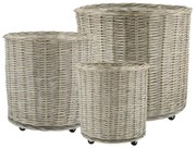 Chic Antique Prútený obal na kvetináč na kolieskach French M