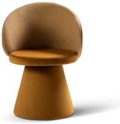 Zamatové kreslo v horčicovej farbe Inez – Micadoni